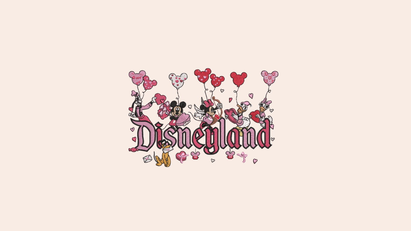 Disneyland w/ Heart Balloons