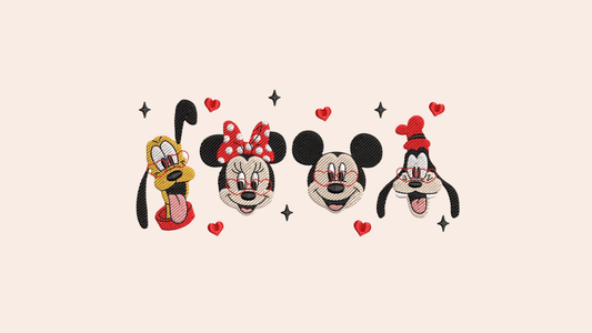 Mickey, Minnie, Goofy, and Pluto