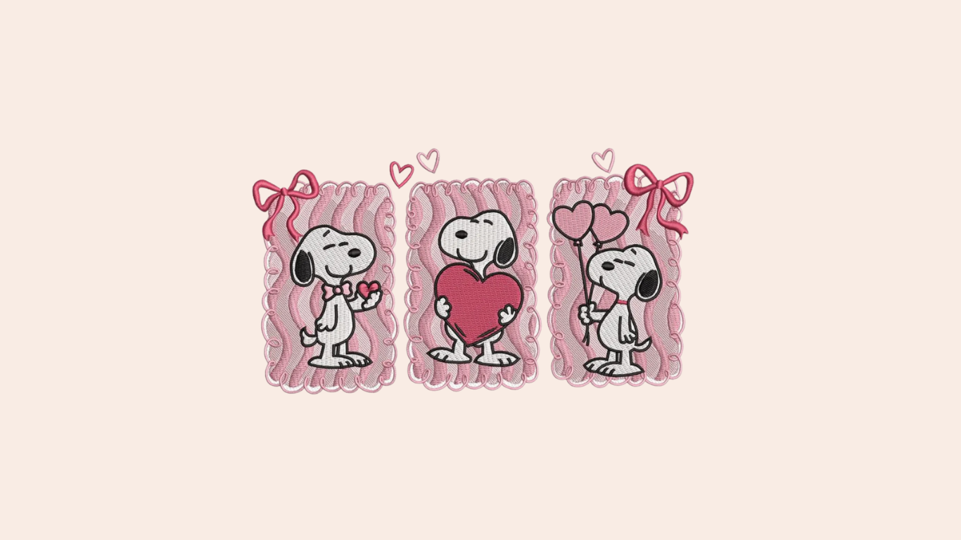 Snoopy w/ Hearts & Bows